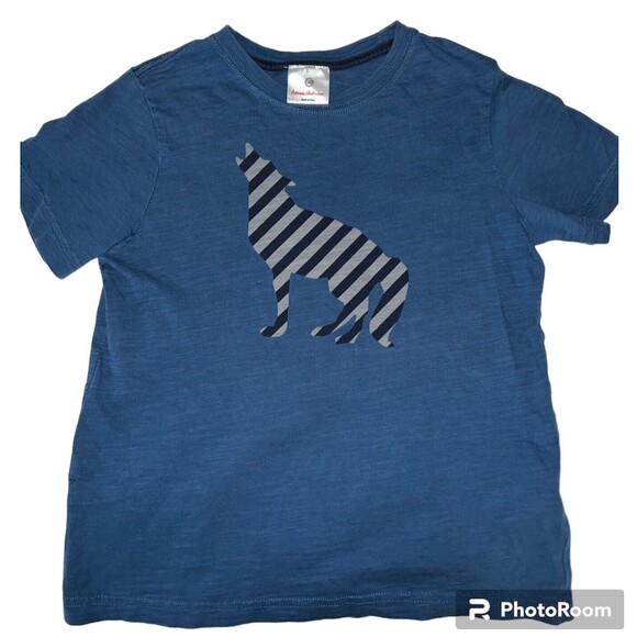 Hanna Andersson T Shirt Boys 140 US Sz 10 Wolf Howl Graphic 100% Cotton Casual - Picture 1 of 7